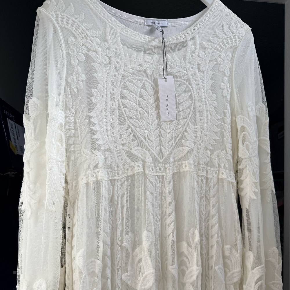 NWT The White Modest Dress Spring XXL 2X Lace Design